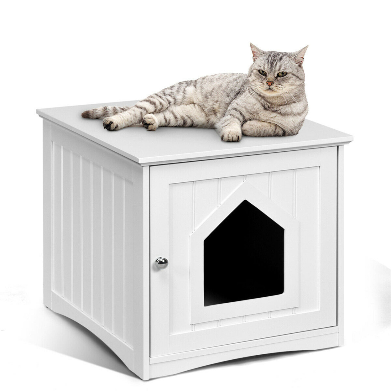 Weatherproof Multi-function Pet Cat House Outdoor Indoor Sidetable Nightstand