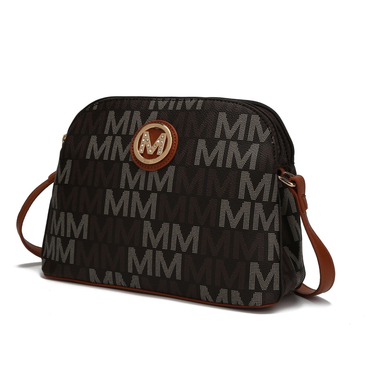 MKF Collection Niecy M Signature Crossbody Handbag By Mia K. - Brown