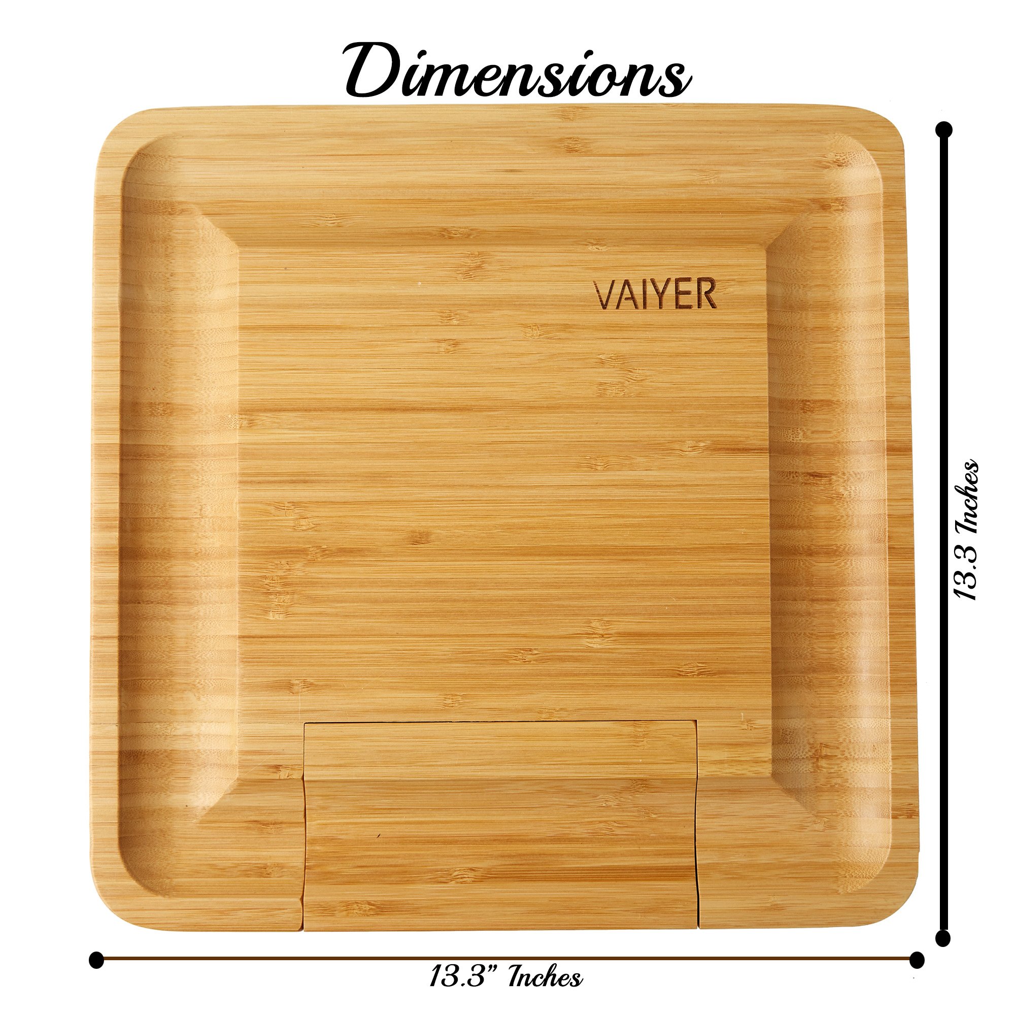 Vaiyer Home Bamboo Cheese Board Tray For All Occasions, Housewarming, Wedding, Holidays, Anniversary Gifts, Thanksgiving Plates