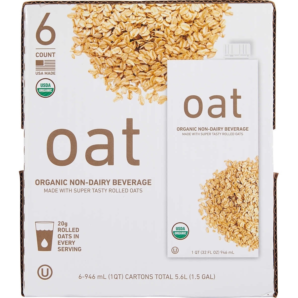 Organic Non-Dairy Oat Beverage, 32 Ounce (6 Count)