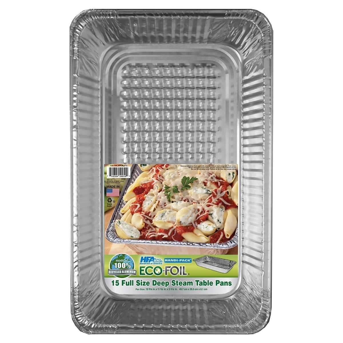 Eco-Foil Full Size Deep Steam Table Pans, 15 Count