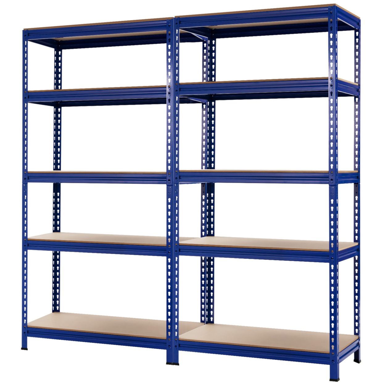 73'' Metal 5-Tier Garage Storage Rack Shelf Freestanding W/ Adjustable Unit Blue - 4 Pcs