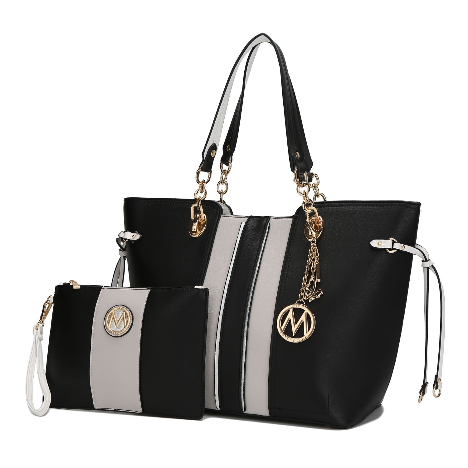 MKF Collection Holland Tote Handbag With Wristlet - 2Psc By Mia K. - Black