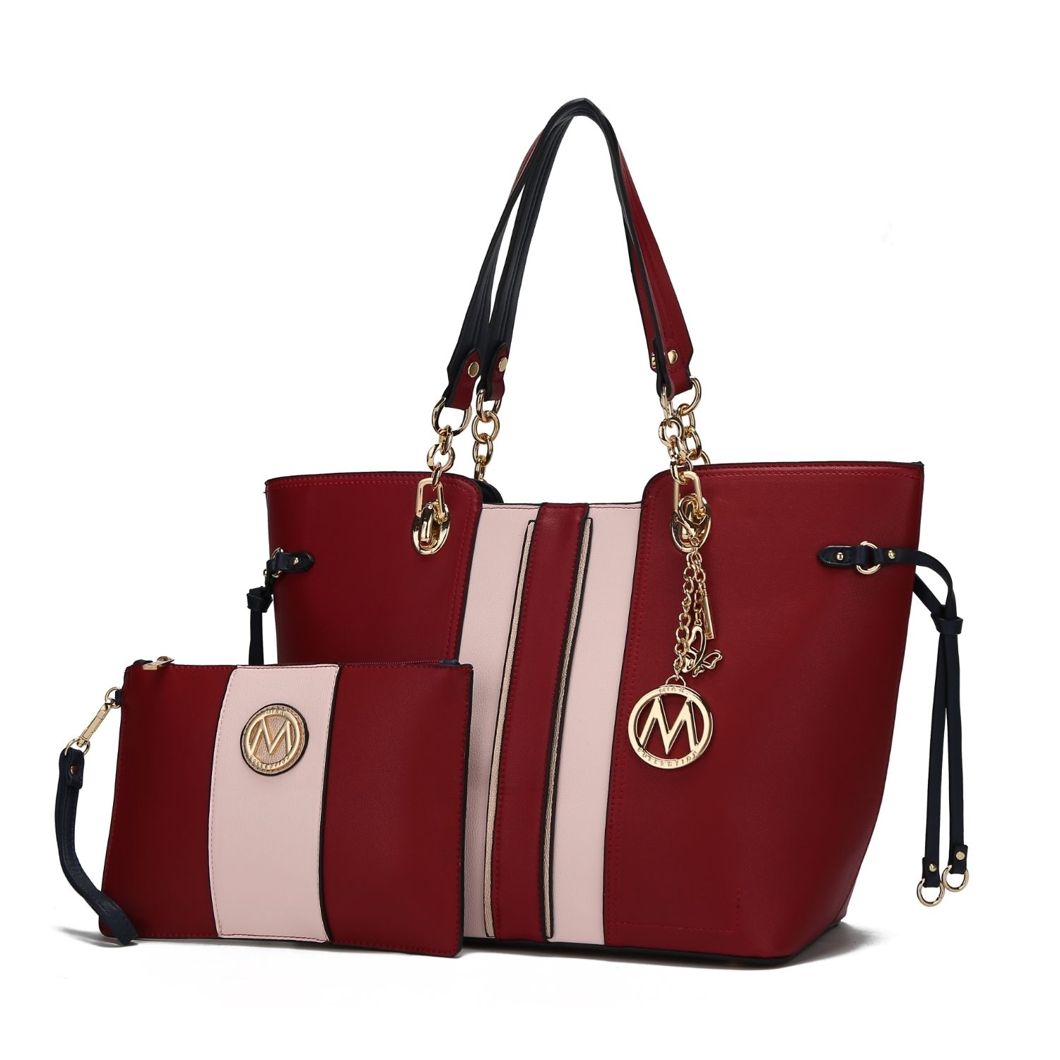 MKF Collection Holland Tote Handbag With Wristlet - 2Psc By Mia K. - Red