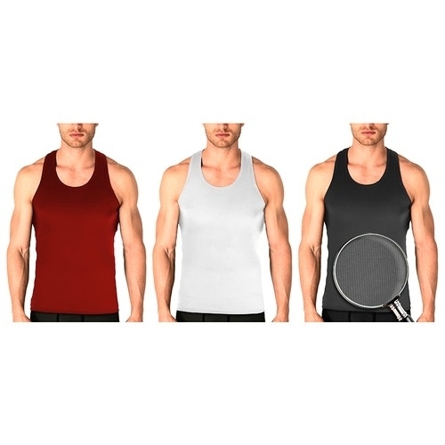 Multi-Pack: Men's 100% Cotton Ribbed Tank Tops - Assorted Colors - 3-Pack, Medium