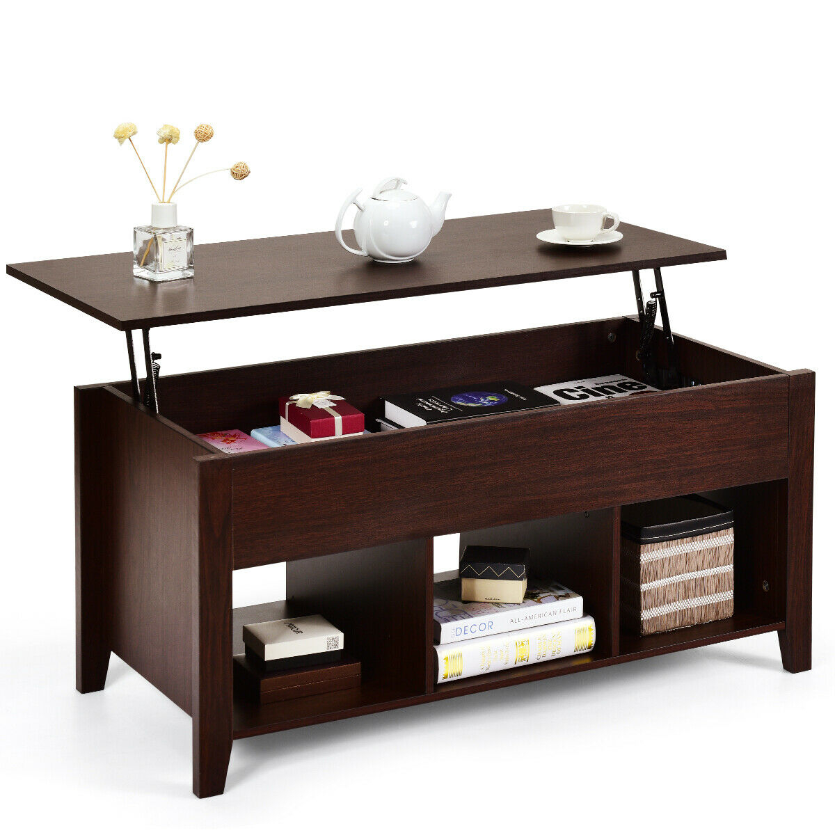 Lift Top Coffee Table And Lower Shelf Living Room Home Decor