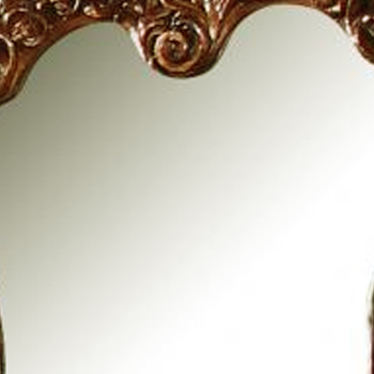 45 Inch Wooden Mirror With Scrolled Details, Brown- Saltoro Sherpi