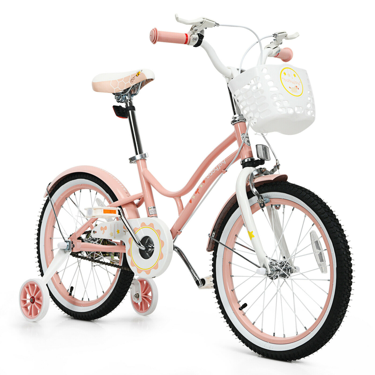 18'' Kids Bike Toddlers Adjustable Freestyle Bicycle W/ Training Wheels