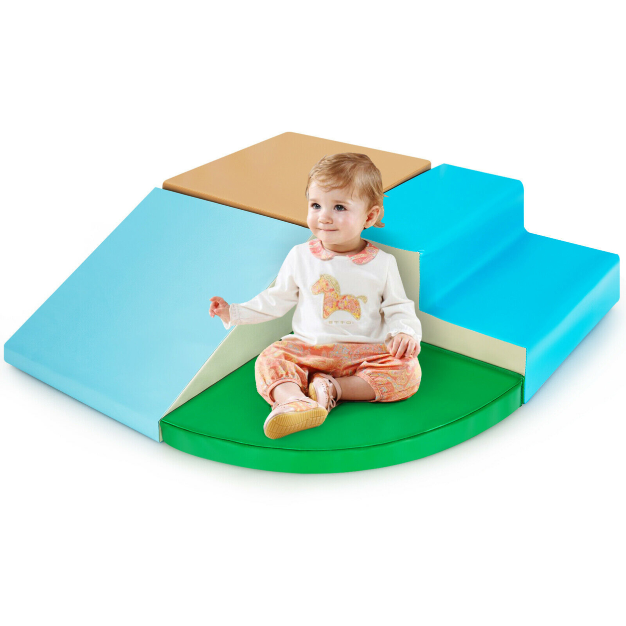 4-Piece SoftZone Toddler Playtime Corner Climber Indoor Active Play Set