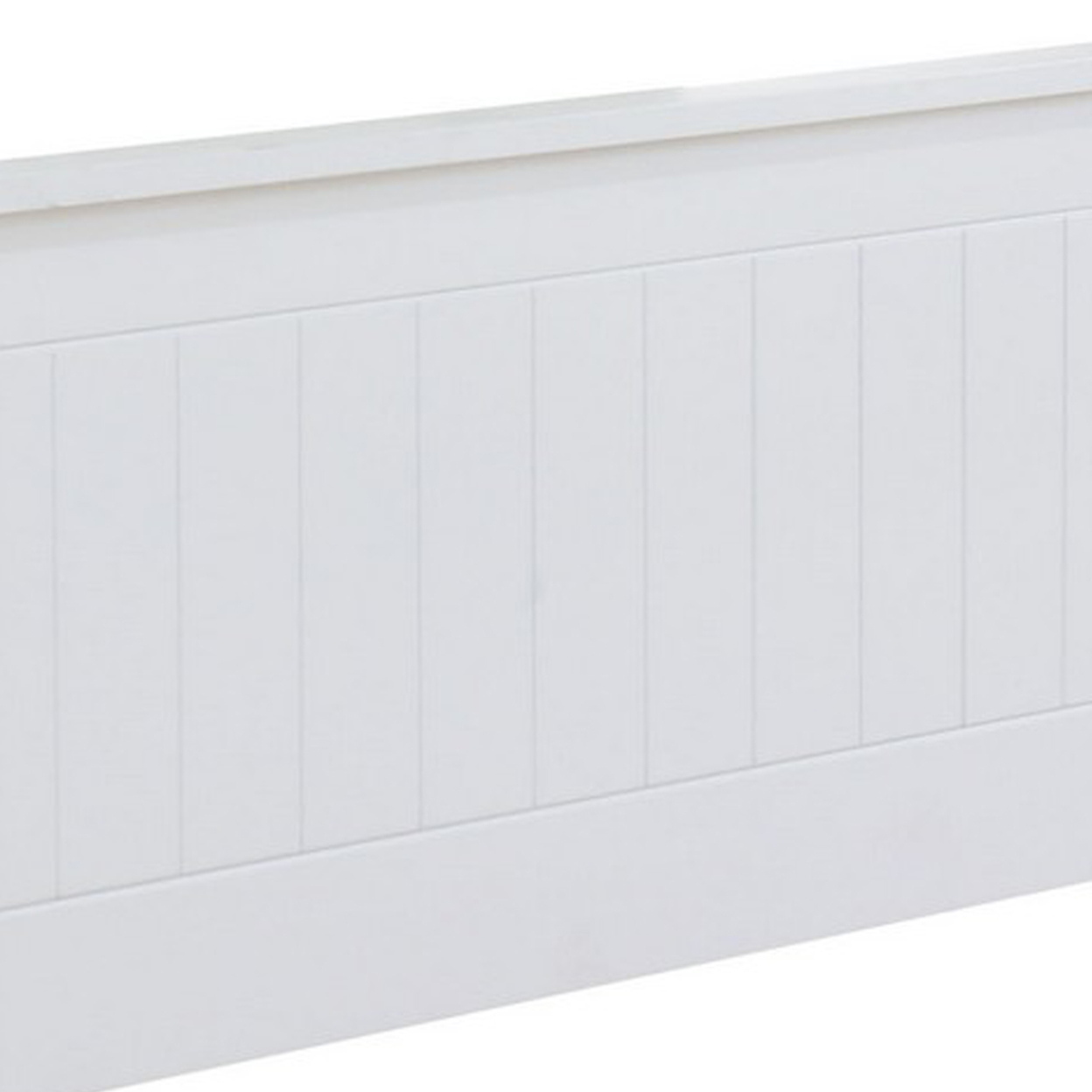 Transitional Style Wooden Twin Panel Bed, White- Saltoro Sherpi