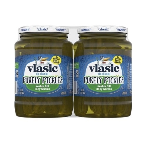 Vlasic Purely Pickles Kosher Dill Baby Whole Pickles, 32 Ounce (Pack Of 2)
