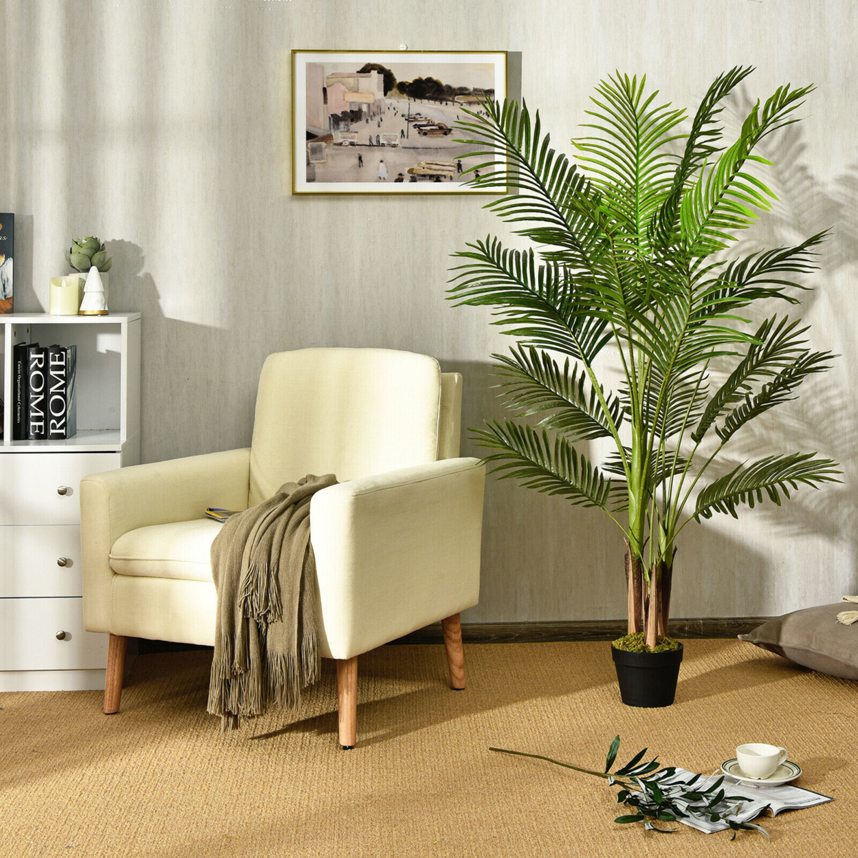 5Ft Artificial Phoenix Palm Tree Plant For Indoor Home Office Decoration