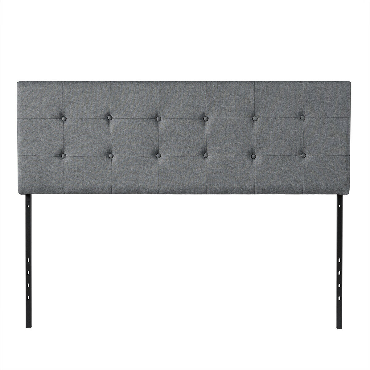 Tufted Linen Fabric Upholstered Queen&Full Size Headboard Height Adjustable Gray