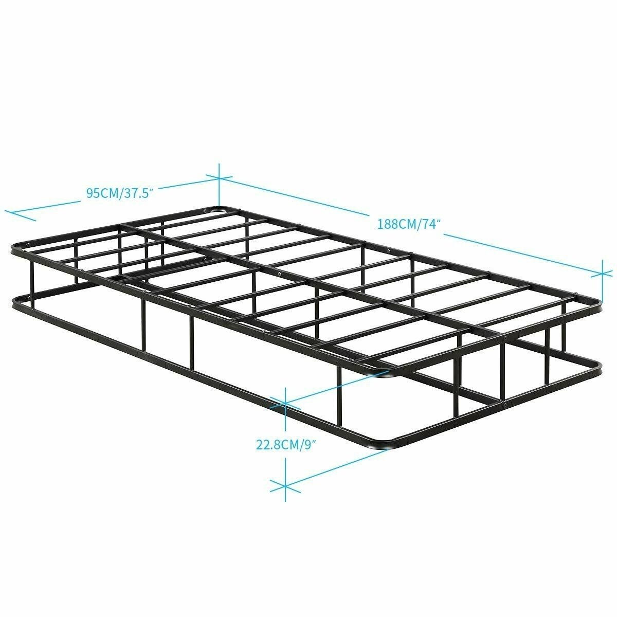 9 Twin Size Bed Frame Low Profile Steel Slat Mattress Home