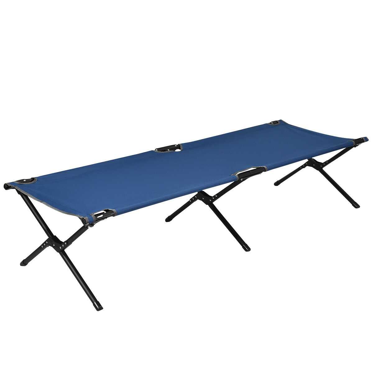 Folding Camping Cot & Bed Heavy-Duty For Adults Kids W/ Carrying Bag 300LBS Blue