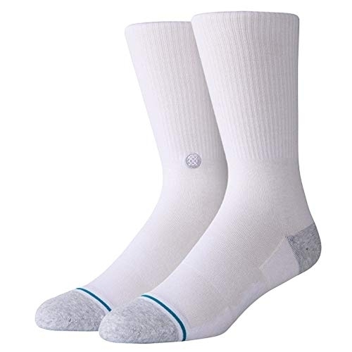 Stance Men's Icon 200 Crew Socks White - A546A20IS2-WHT WHITE - WHITE, L