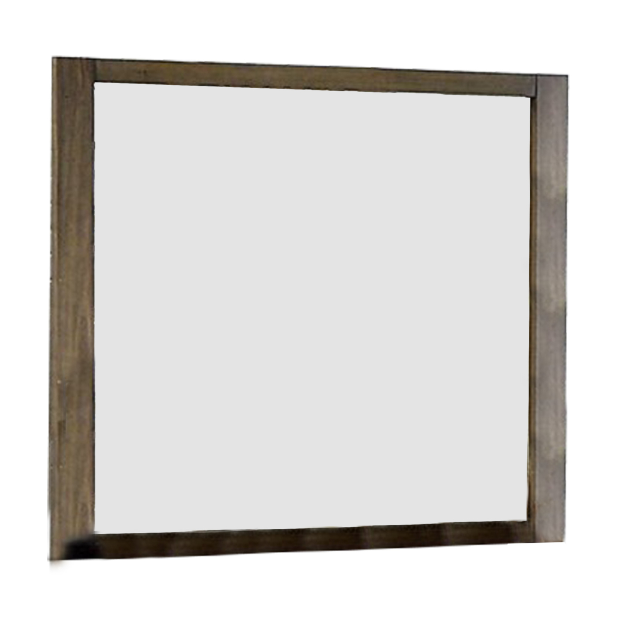 40 Inch Rectangular Wooden Frame Contemporary Mirror, Brown- Saltoro Sherpi