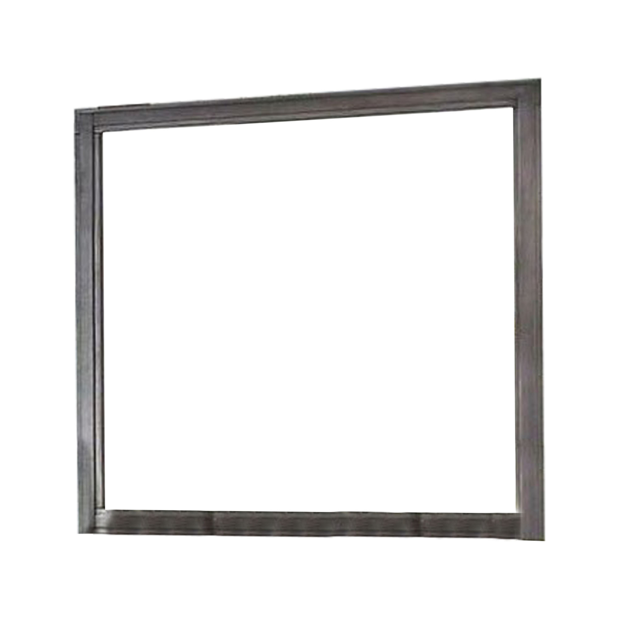 38 Transitional Style Square Wooden Frame Mirror, Gray- Saltoro Sherpi