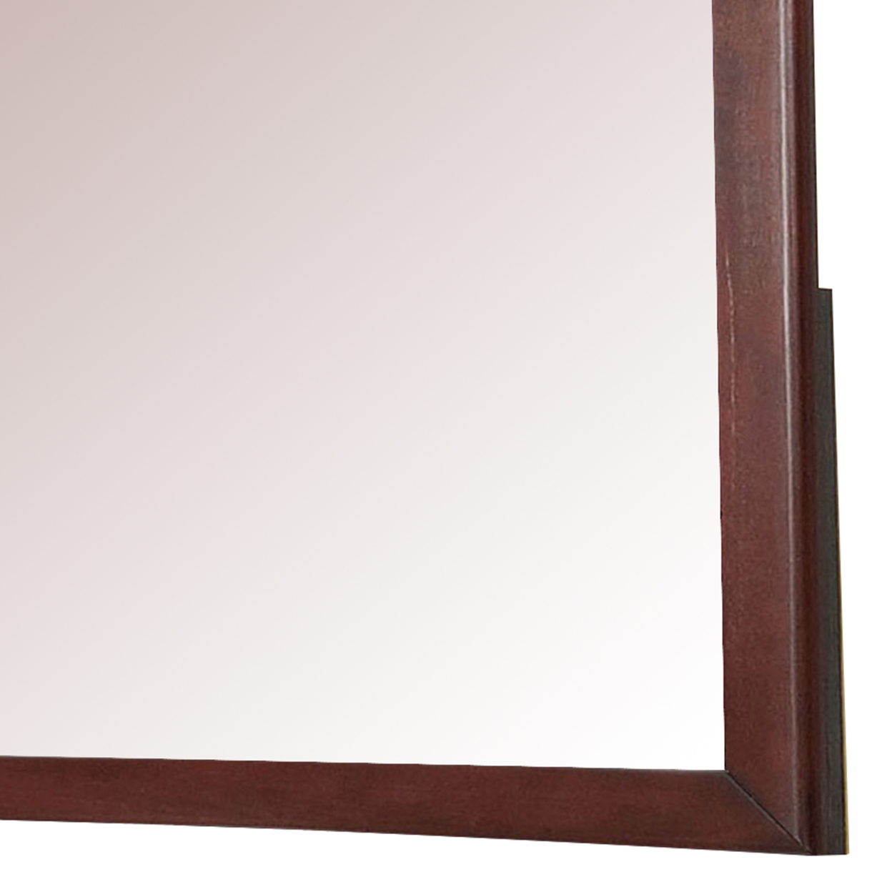 Rectangular Wooden Frame Mirror With Mounting Hardware, Cherry Brown- Saltoro Sherpi
