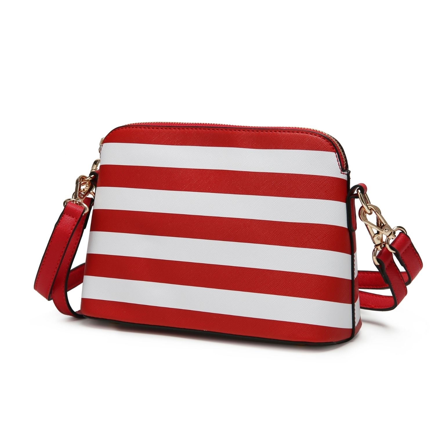 MKF Collection Kimmy Striped Crossbody Handbag By Mia K. - Red
