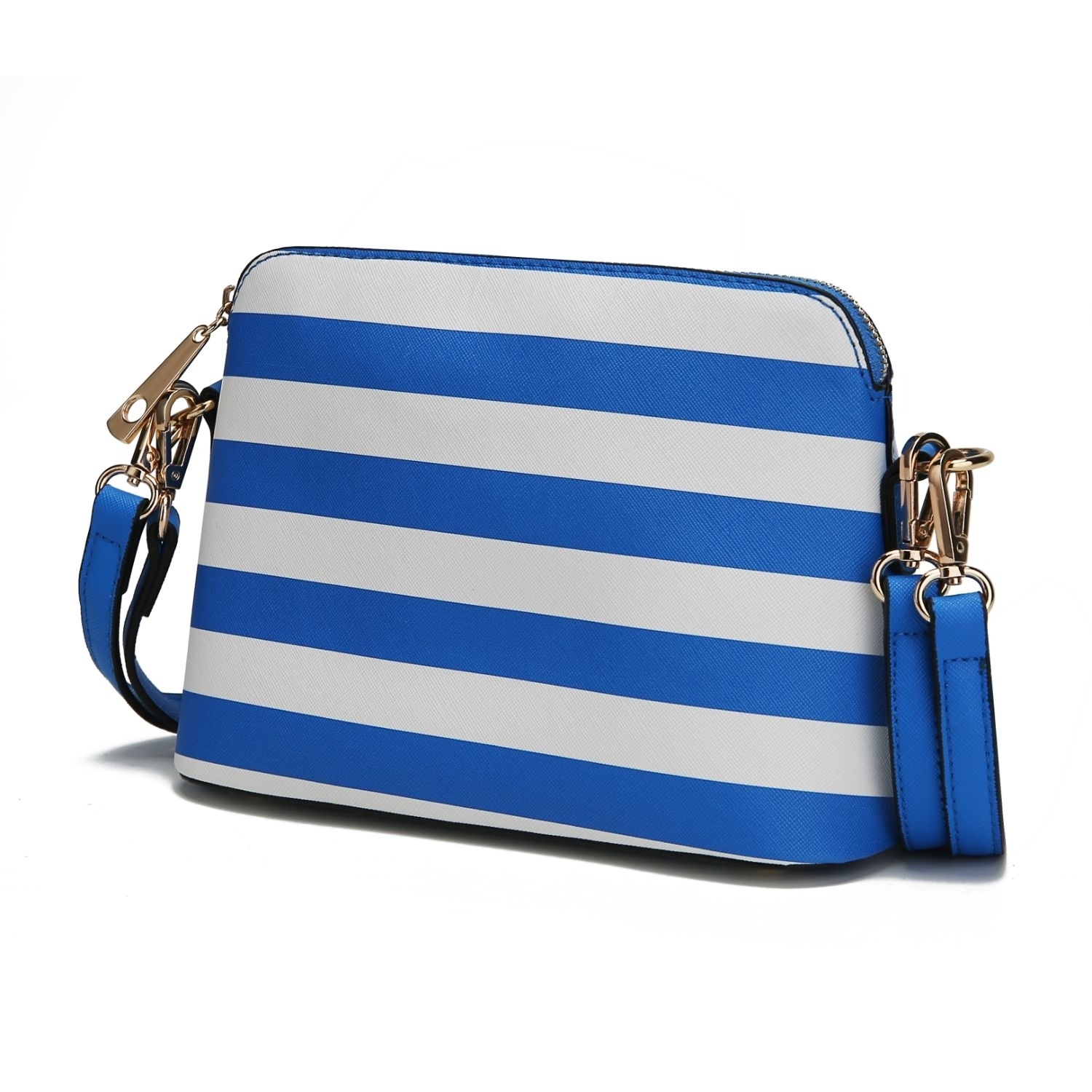 MKF Collection Kimmy Striped Crossbody Handbag By Mia K. - Royal Blue