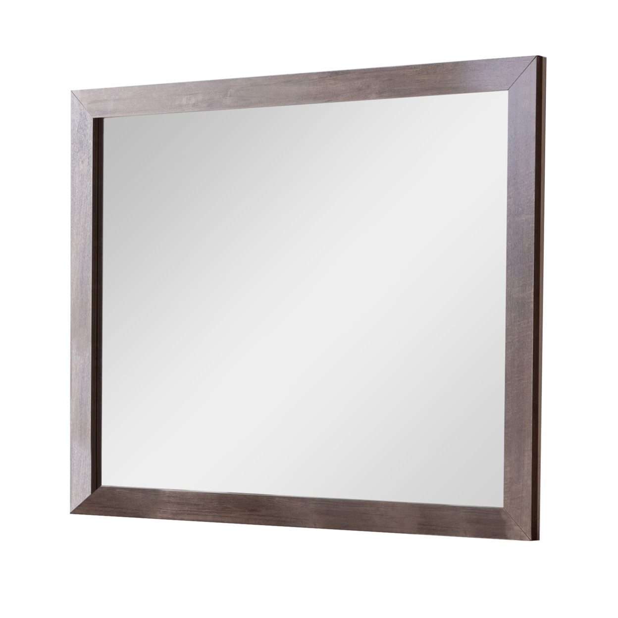 Rectangular Wooden Frame Mirror With Textured Details, Brown- Saltoro Sherpi