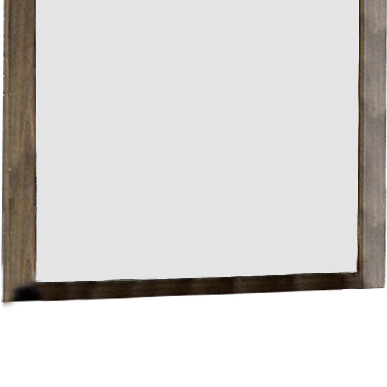 40 Inch Rectangular Wooden Frame Contemporary Mirror, Brown- Saltoro Sherpi