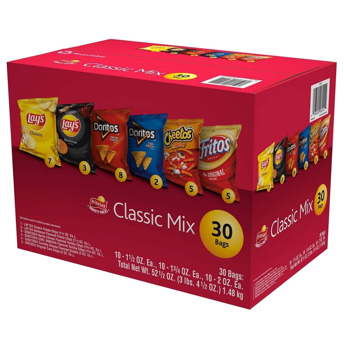 Frito Lay Classic Mix, Variety Pack, 30 Count