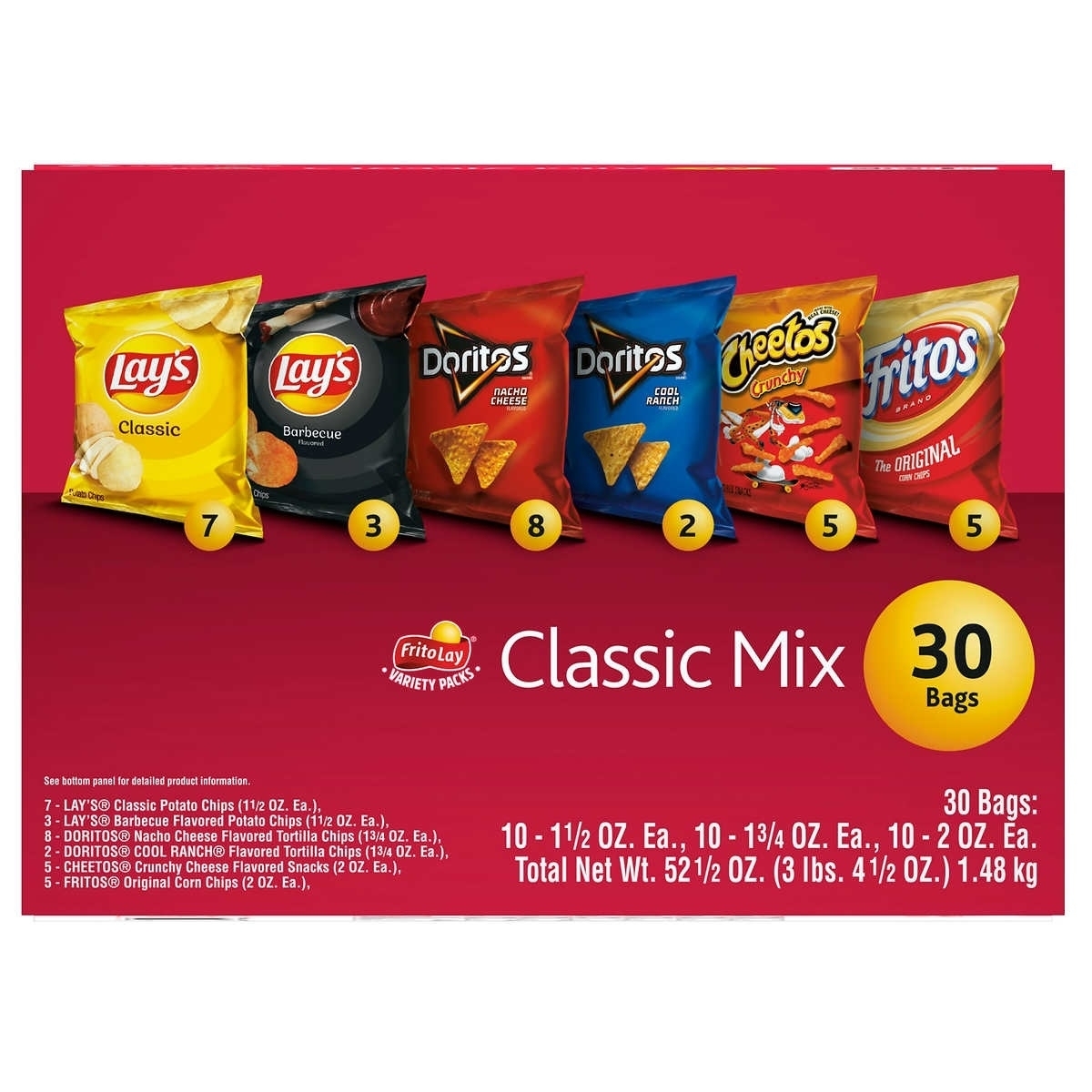 Frito Lay Classic Mix, Variety Pack, 30 Count