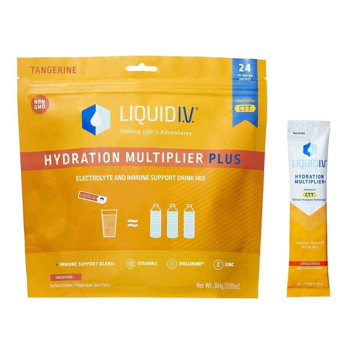 Liquid I.V. Hydration Multiplier Plus Immune Support, 24 Serving Stick Packs