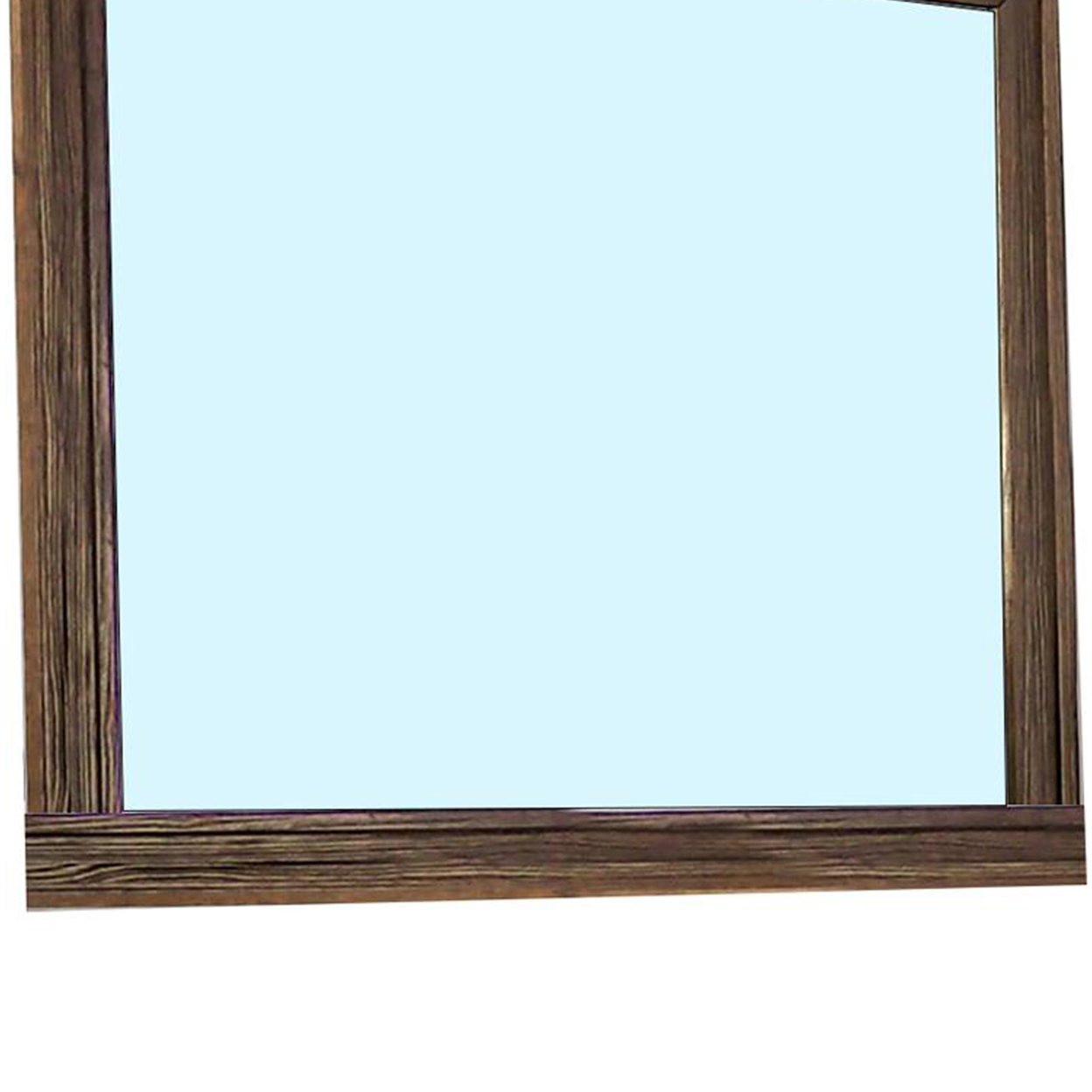 39 Inch Mirror With Rectangular Wooden Frame, Brown- Saltoro Sherpi