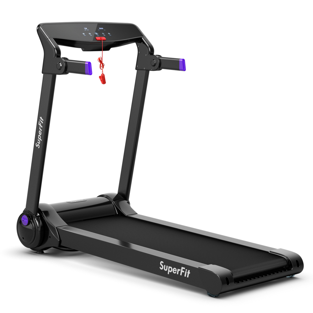 Folding Electric Treadmill 3.0HP Exercise Running Machine W/ App Control - Purple + Black