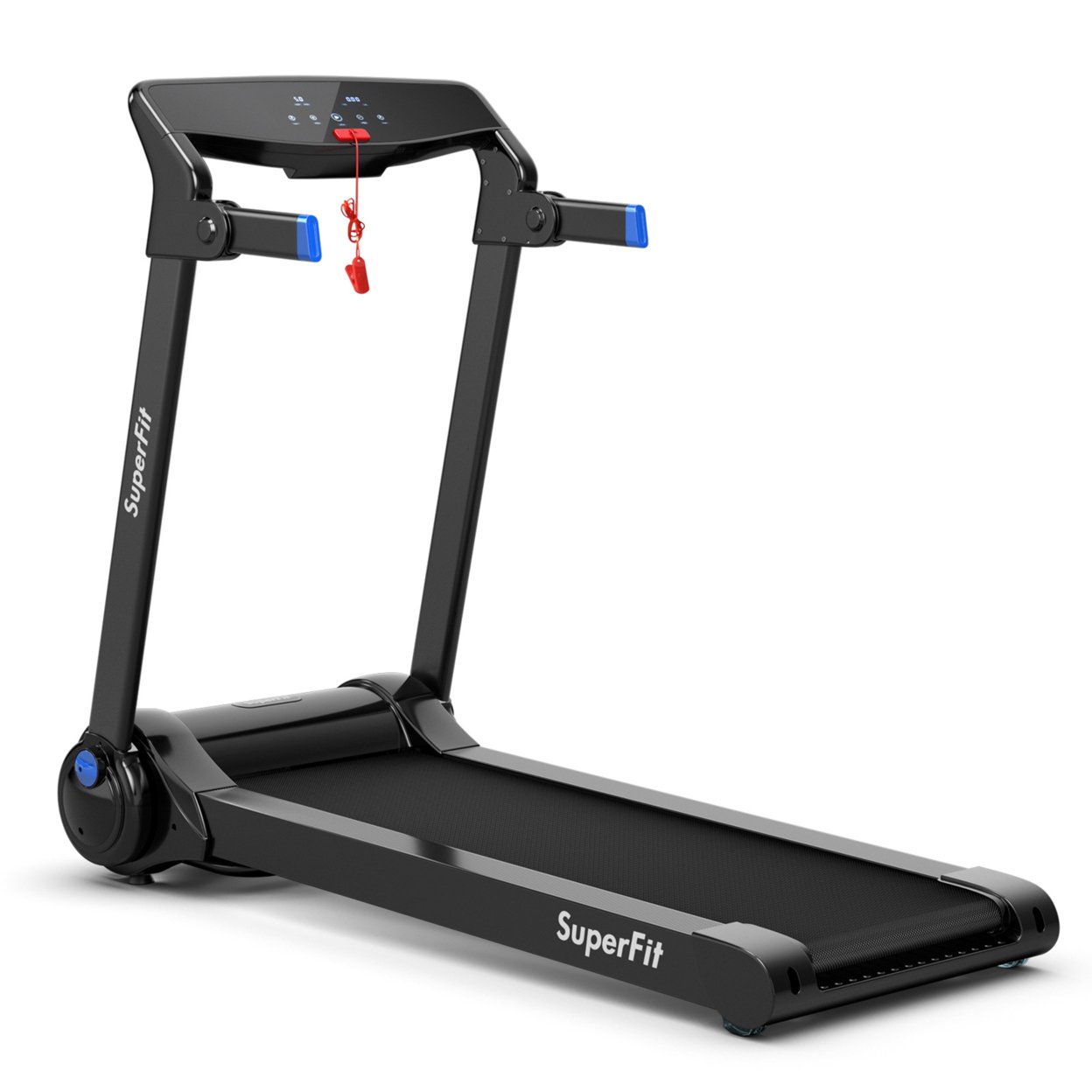Folding Electric Treadmill 3.0HP Exercise Running Machine W/ App Control - Blue + Black