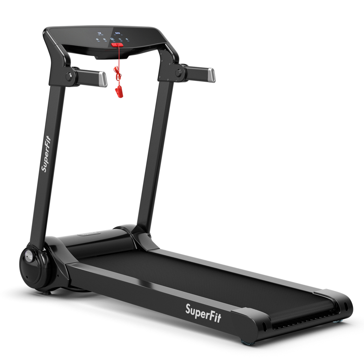 Folding Electric Treadmill 3.0HP Exercise Running Machine W/ App Control - Silver + Black
