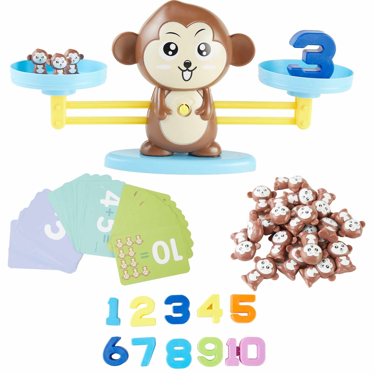 Dimple Monkey Balance Counting Educational Math Toy For Girls And Boys, Kindergarten Preschool Learning Numbers Toy, Kids Number Game