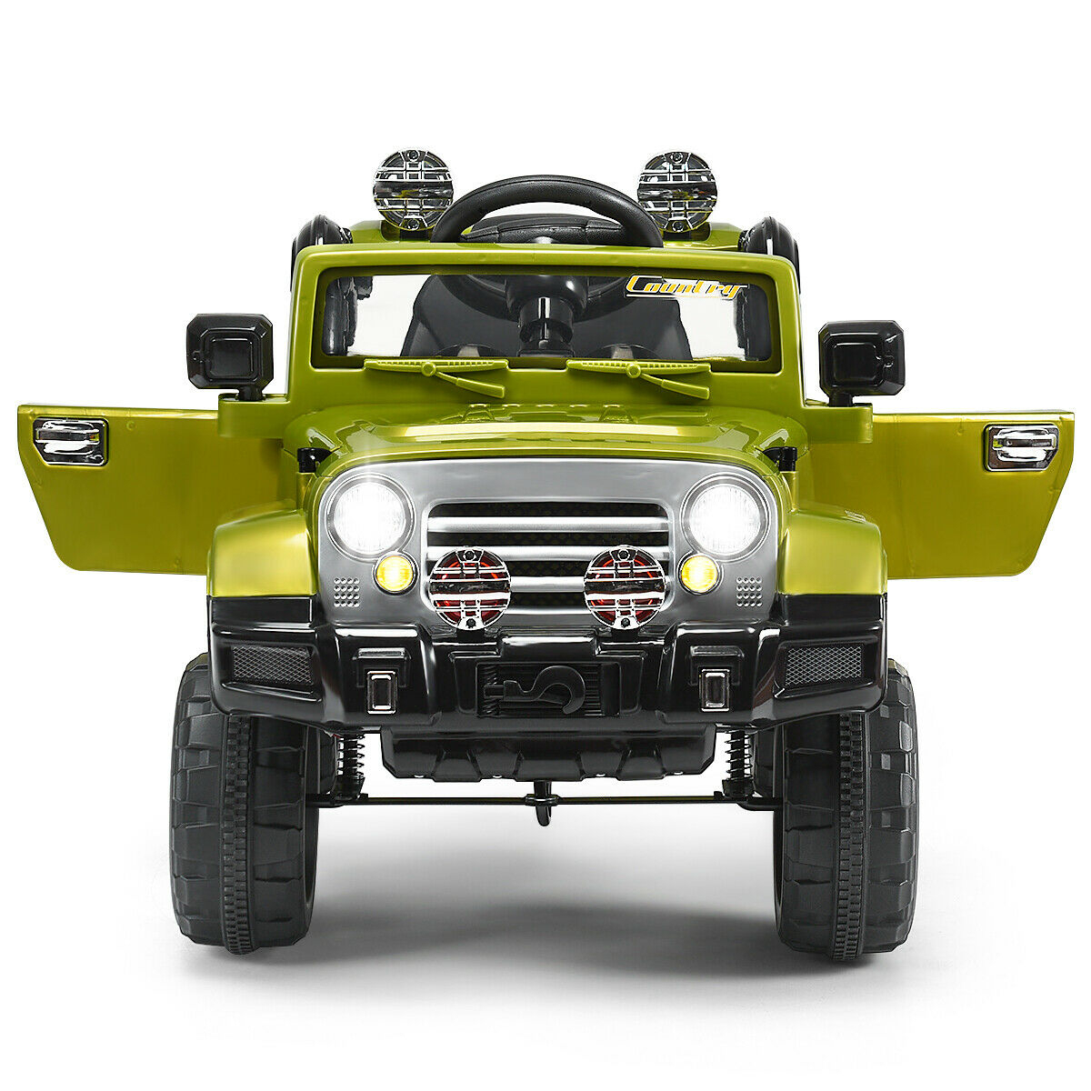 Electric Kids Ride On 12V Truck Car Green/ Black/ Camouflage - Green