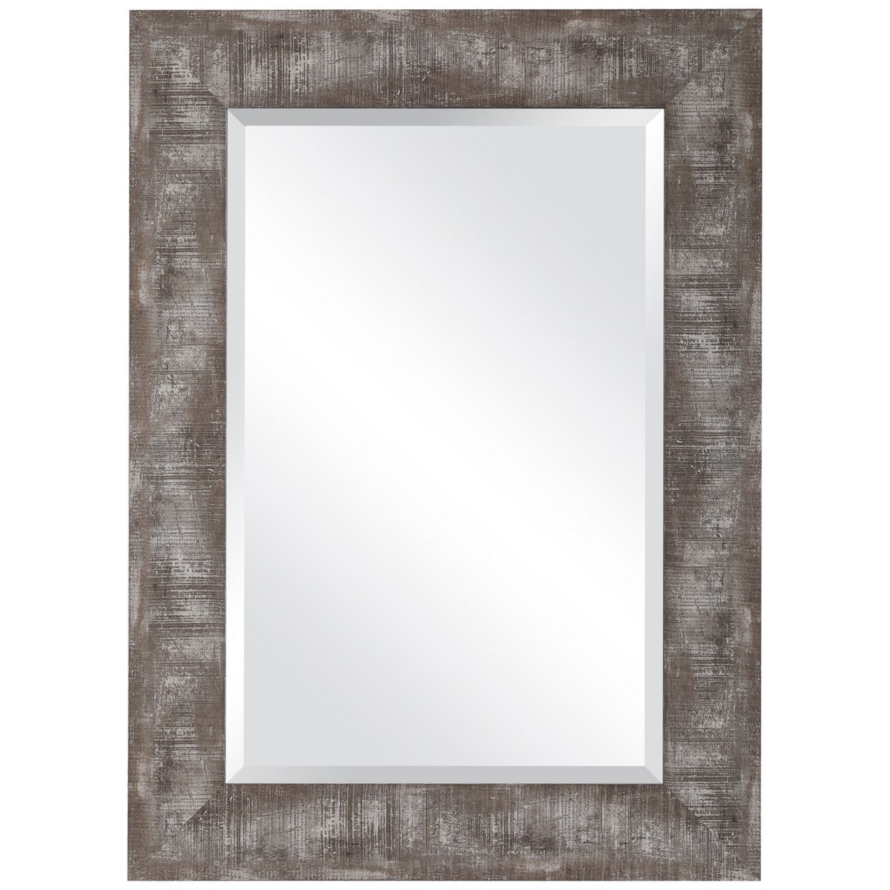 26 Inch Rustic Wooden Frame Mirror, Light Brown- Saltoro Sherpi