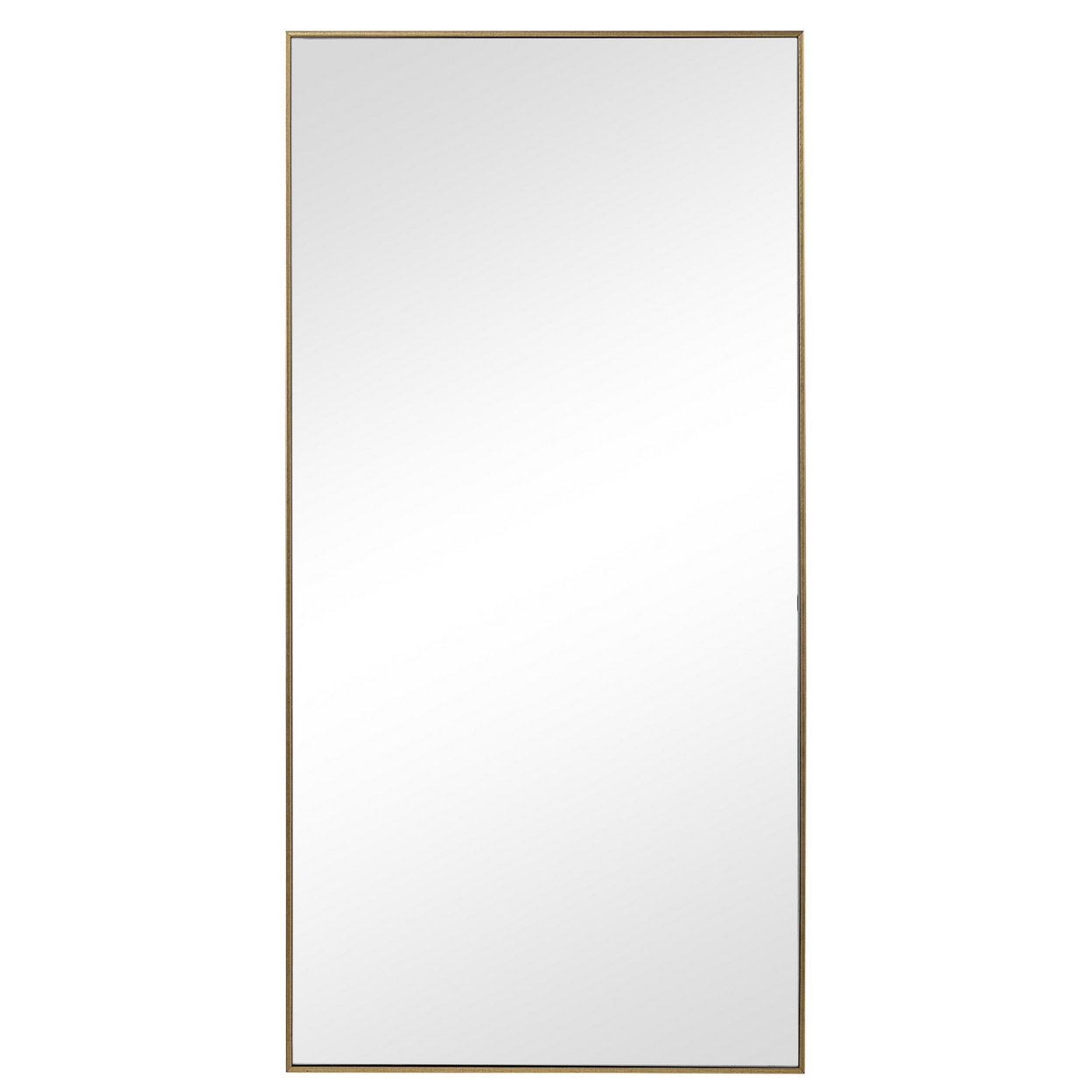 Rectangular Shape Thin Polystyrene Frame Mirror, Gold- Saltoro Sherpi