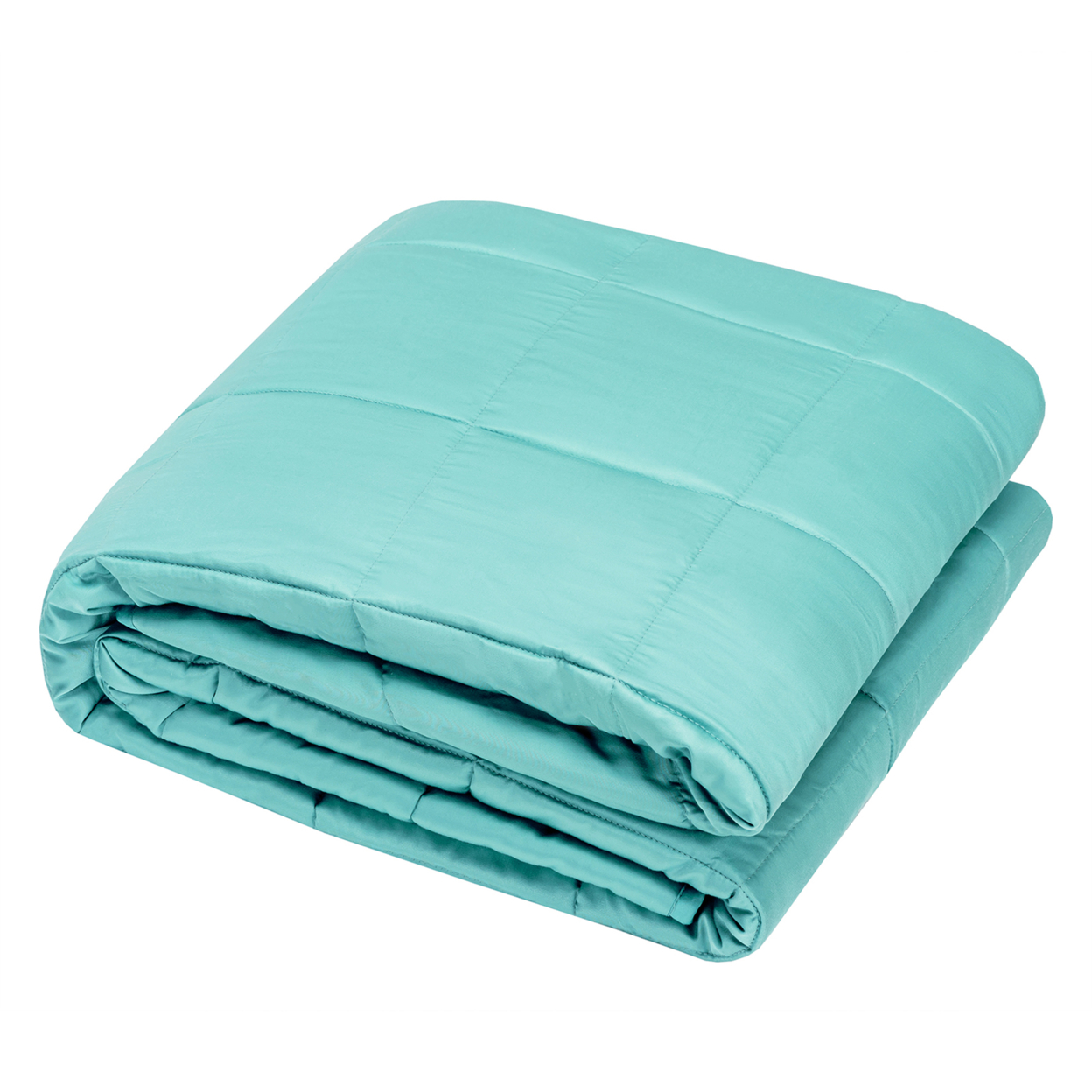 20 Lbs 60'' X 80'' Weighted Blanket W/ Bamboo Fabric Cover Blue/Green/Pink - Green