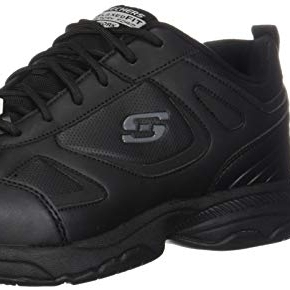 Skechers For Work Men's Dighton Slip Resistant Work Shoe BLACK - BLACK, 10.5 Wide