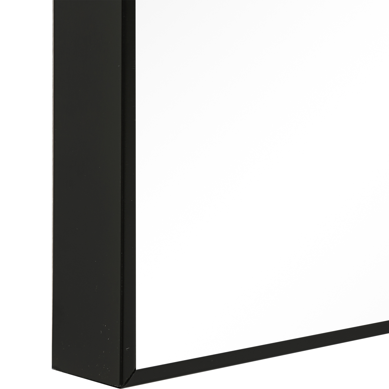 Rectangular Shape Thin Polystyrene Frame Long Mirror, Black- Saltoro Sherpi
