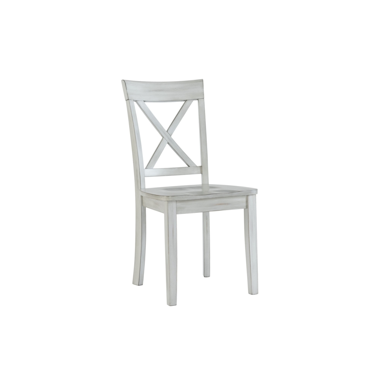 Wooden Dining Chair With X Shaped Back, Set Of 2, White- Saltoro Sherpi
