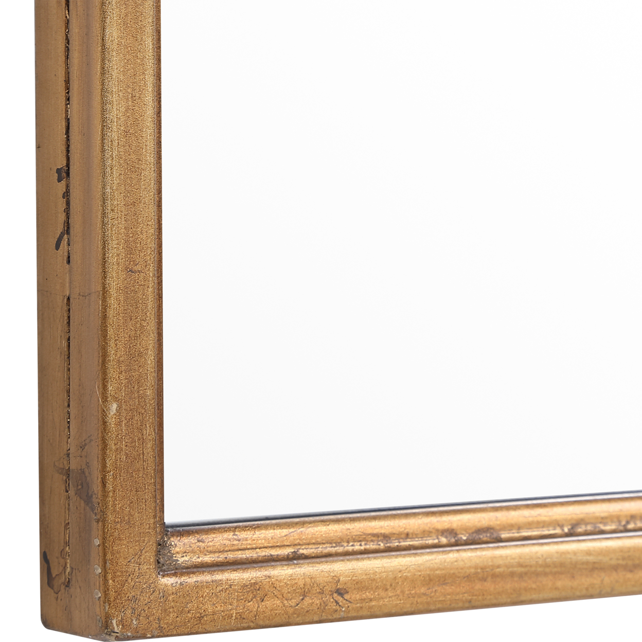 39 Inches Arched Top Metal Frame Accent Mirror, Gold- Saltoro Sherpi
