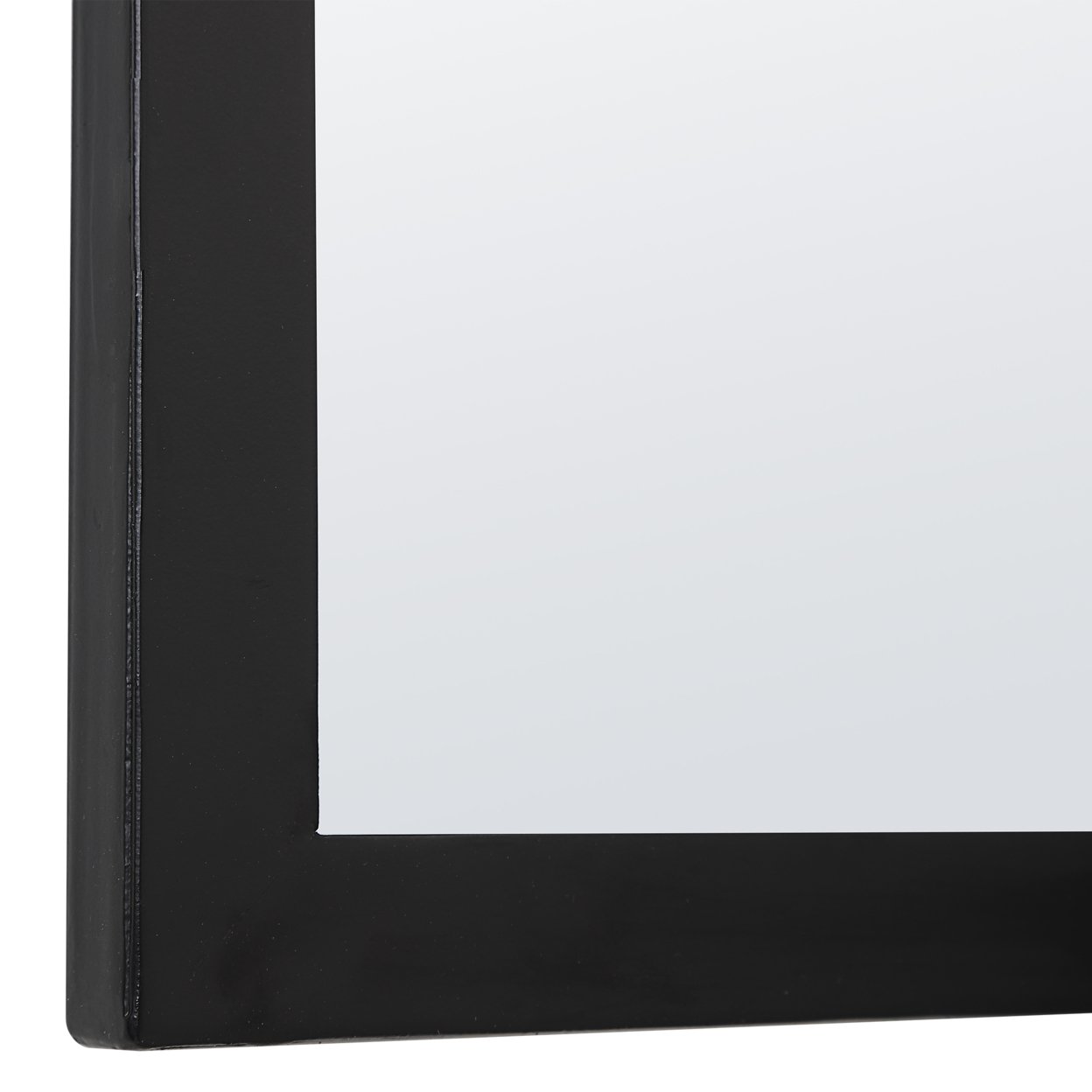 Sleek Elongated Quatrefoil Frame Mirror, Black- Saltoro Sherpi