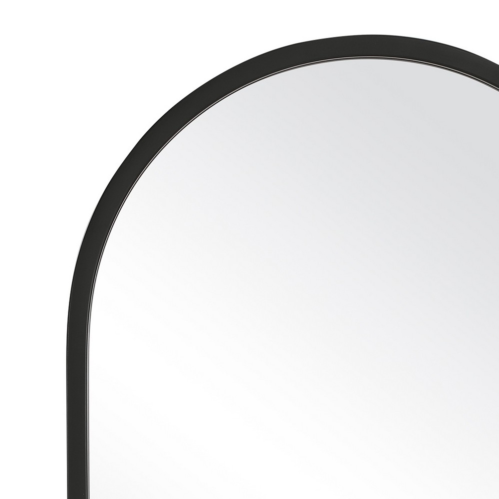 20 Inch Contemporary Style Oblong Shape Mirror, Black- Saltoro Sherpi