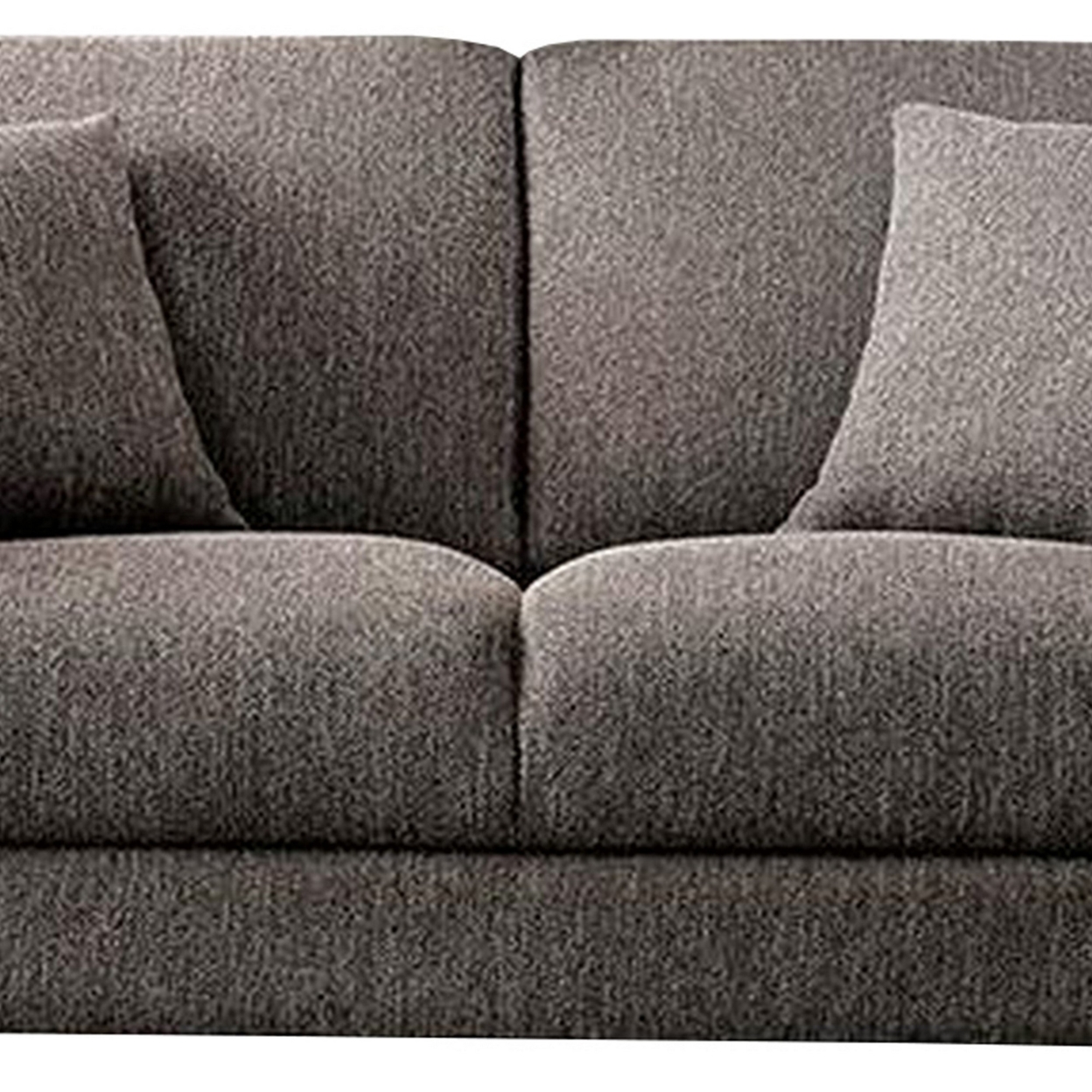 54 Inches Loveseat With Fabric Padded Seat And Metal Legs, Gray- Saltoro Sherpi