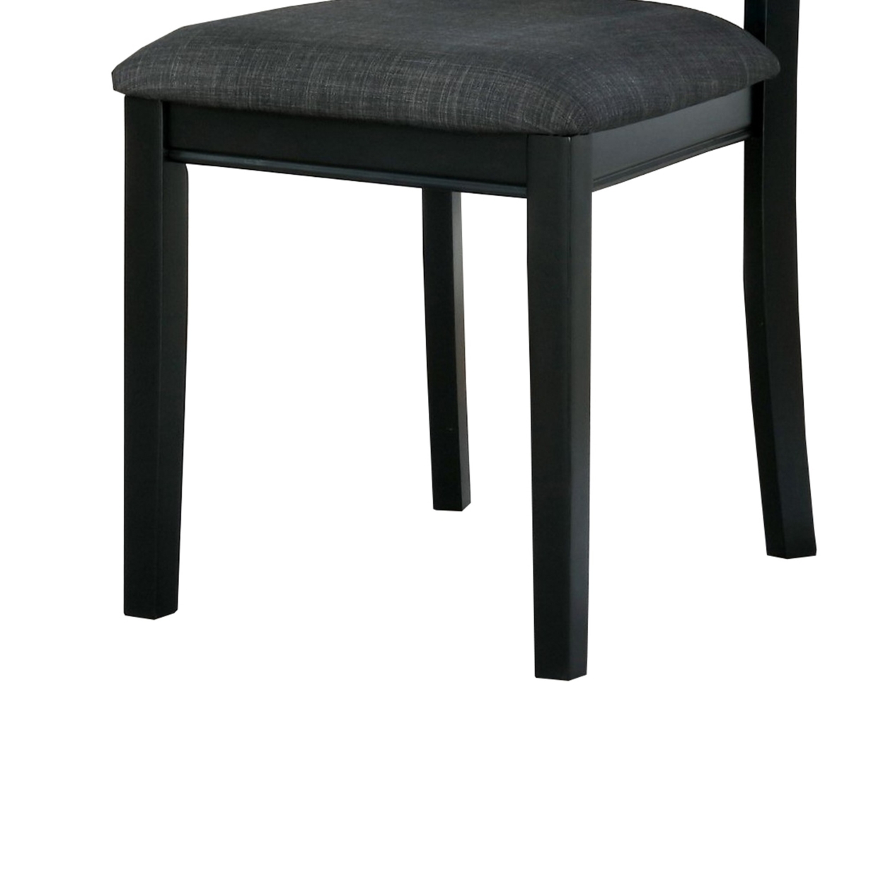 Wooden Side Chair With Fiddle Design Back, Set Of 2, Black- Saltoro Sherpi