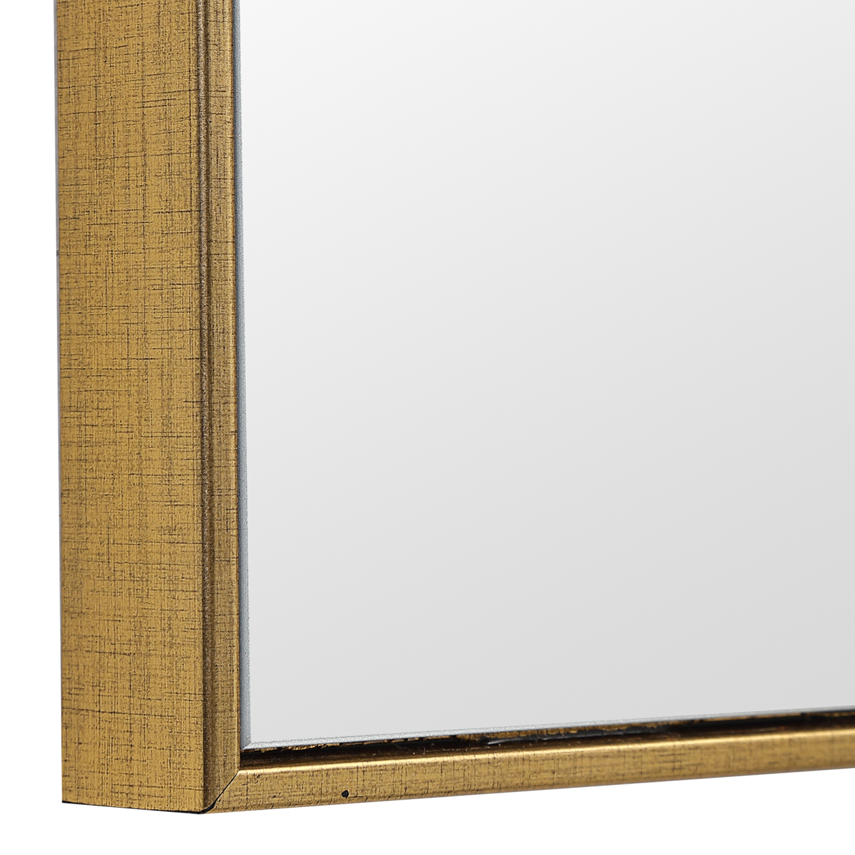 Rectangular Shape Thin Polystyrene Frame Mirror, Gold- Saltoro Sherpi