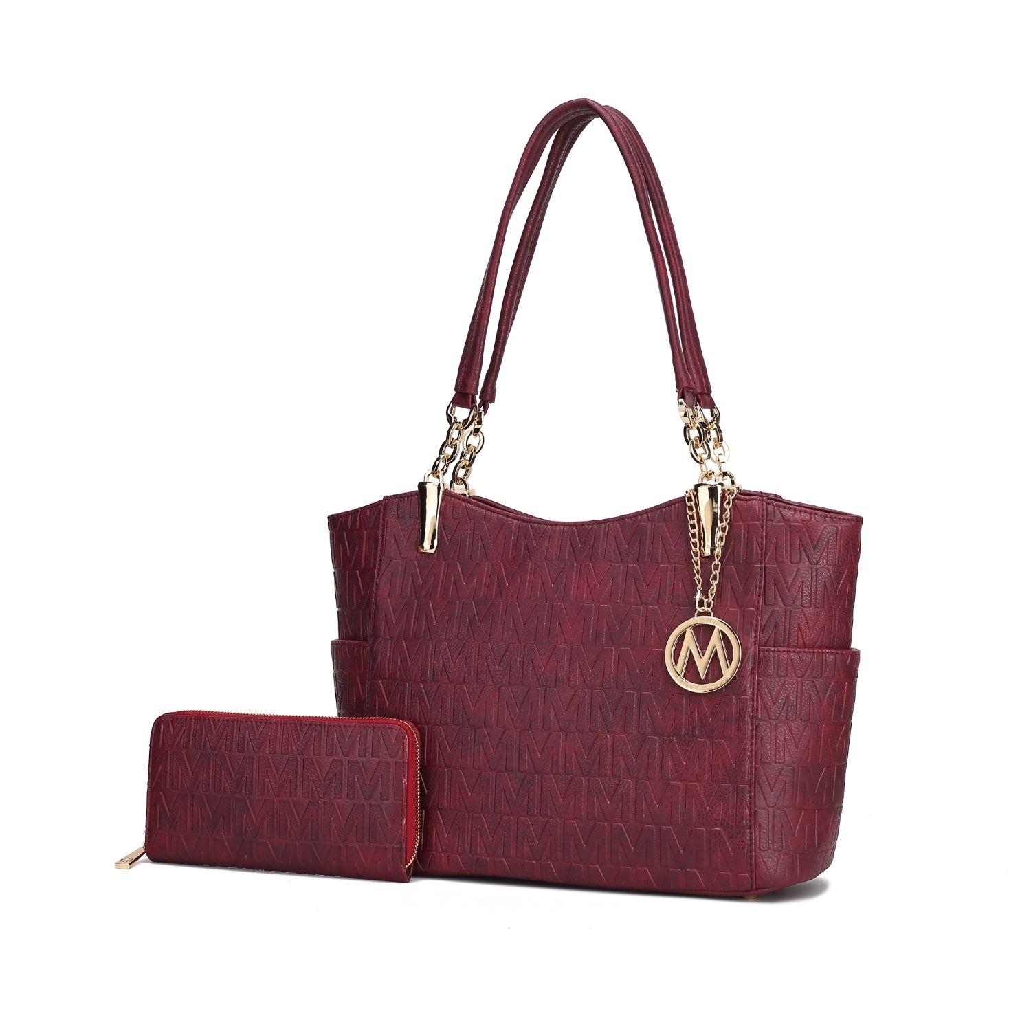 MKF Collection Allison 2 PCS Tote Handbag & Wallet By Mia K. - Burgundy
