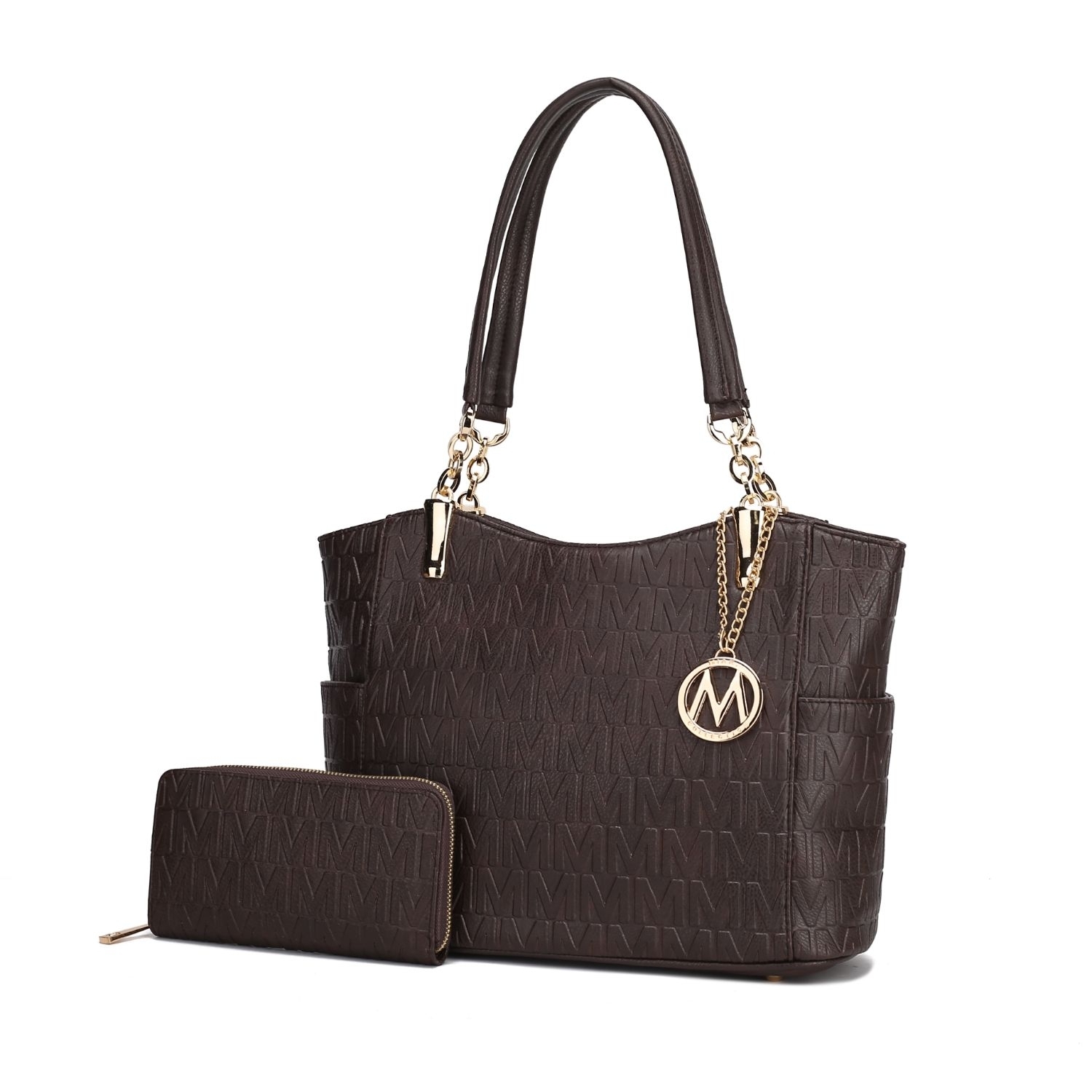 MKF Collection Allison 2 PCS Tote Handbag & Wallet By Mia K. - Chocolate